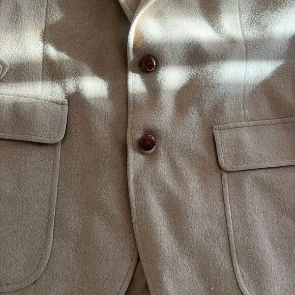 John Alexander Blazer Men's 42R Vintage 100% Worsted Wool USA‎ Made jacket beige - Picture 6 of 9